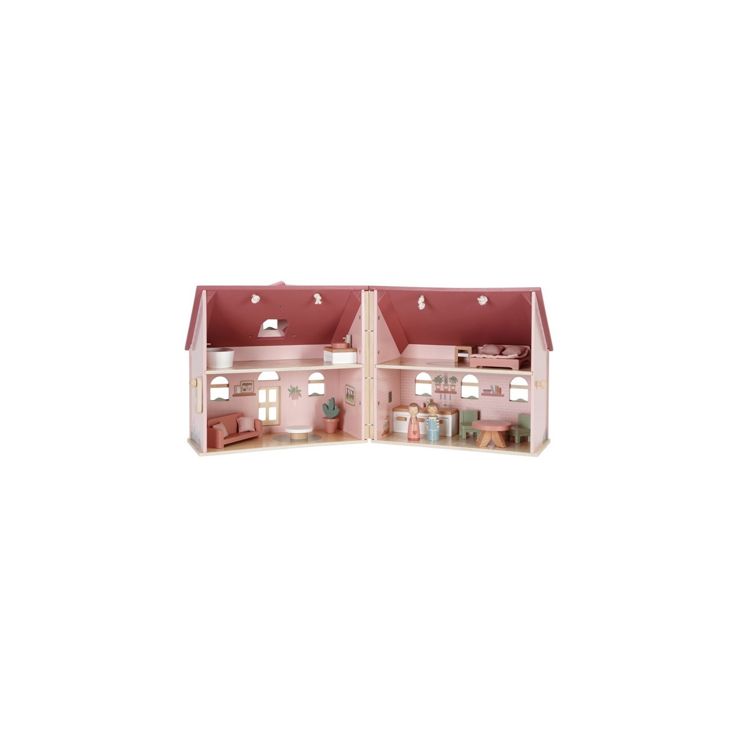 Casa de Muñecas de Madera Portable