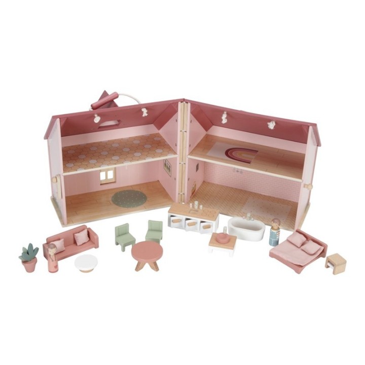 Casa de Muñecas de Madera Portable