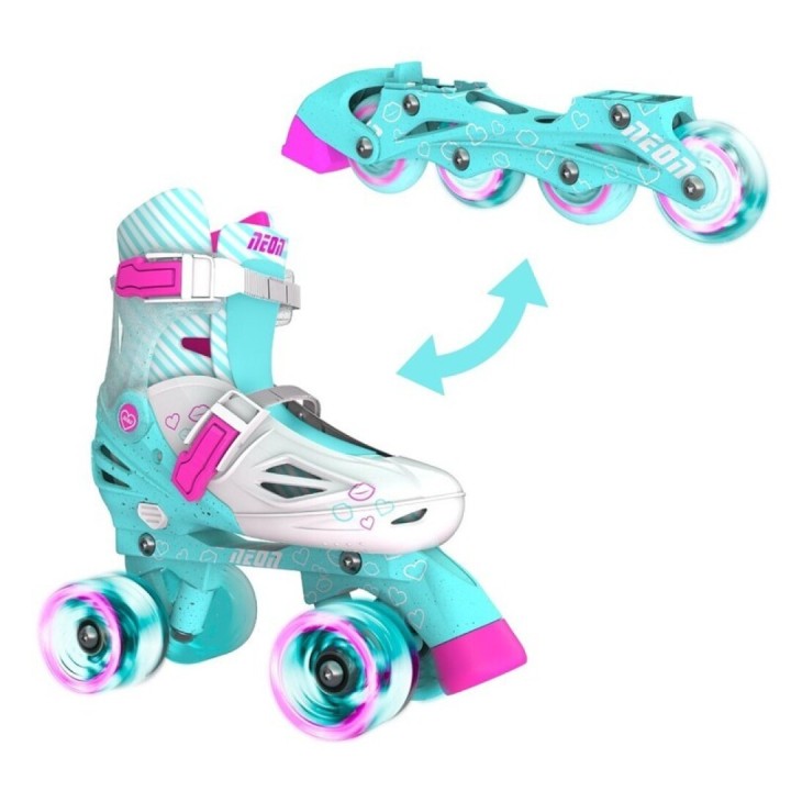 Patines Combo Neón Verde y Rosa