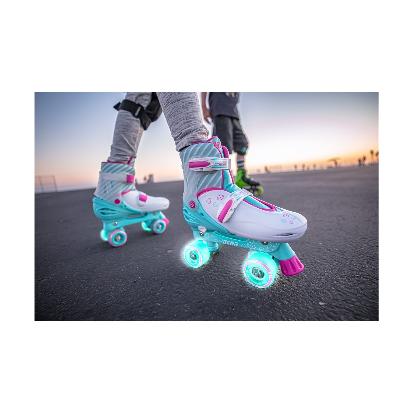 Patines Combo Neón Verde y Rosa