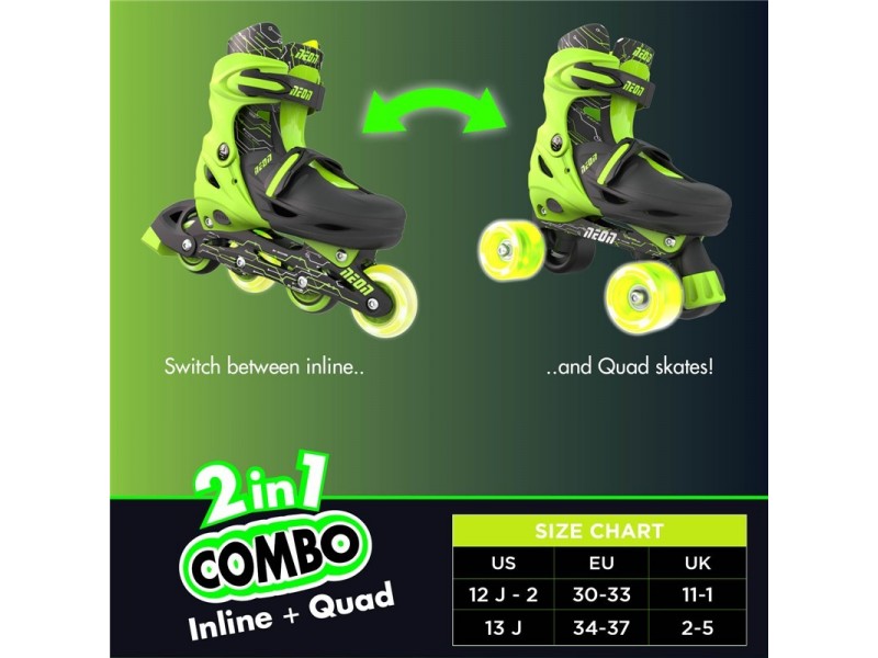 Patines Combo Neón Verde
