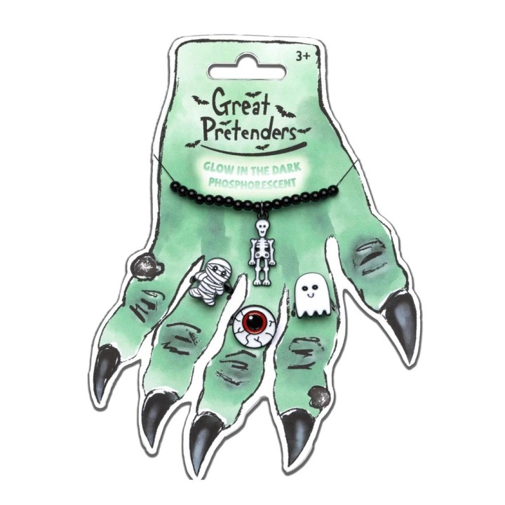 Set Pulsera y Anillos Fluorescentes Halloween