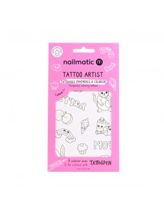 12 Tatuajes para colorear - Kawai