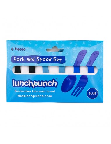 Set Tenedor y Cuchara Lunch Punch Azul