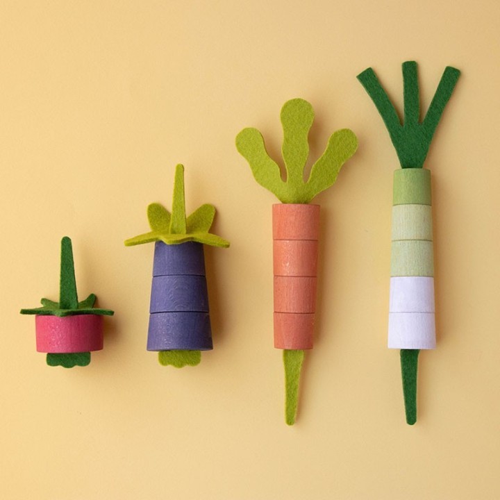Juego Encajar Vegetales de Madera