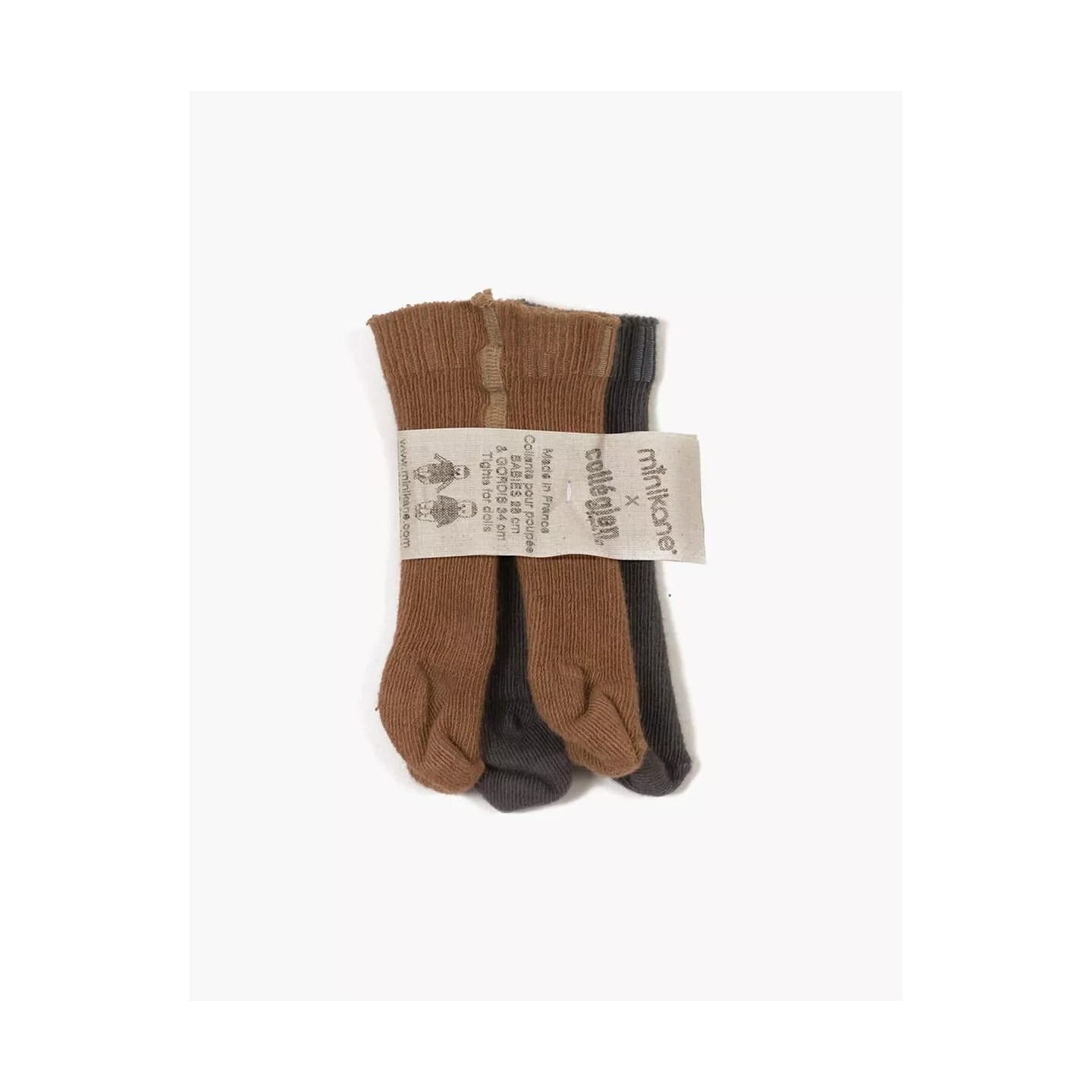Medias Collegien Gris Marron Muñeca 37 cms