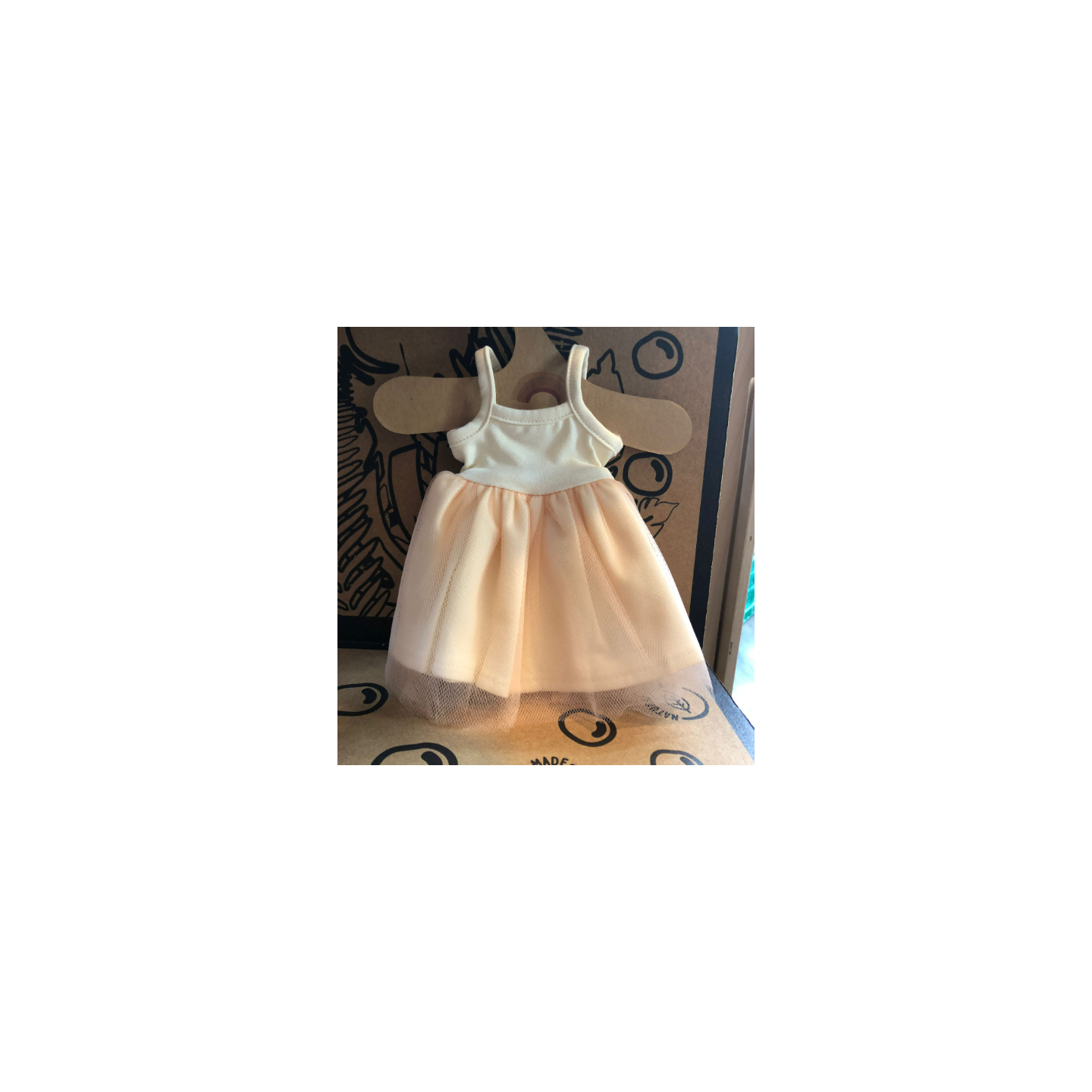 Vestido Tutu Salmon Muñeca 37 cms