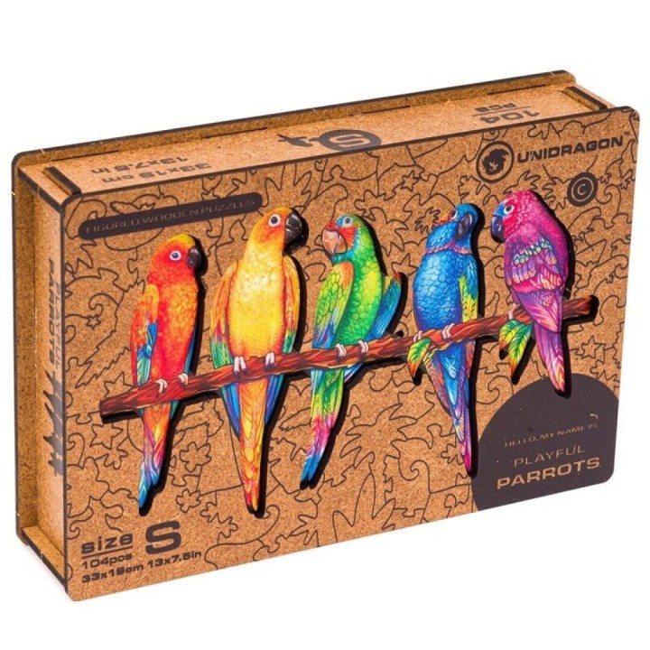 Puzle Madera Unidragon Loros 104 Piezas