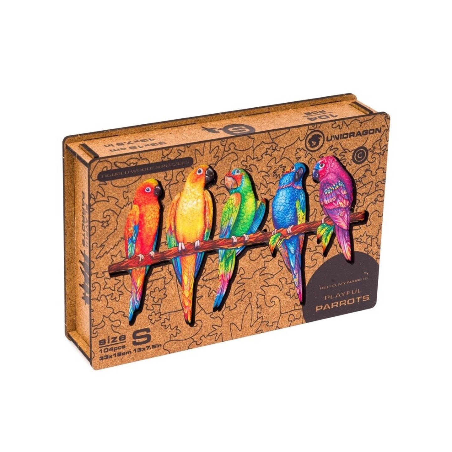 Puzle Madera Unidragon Loros 104 Piezas