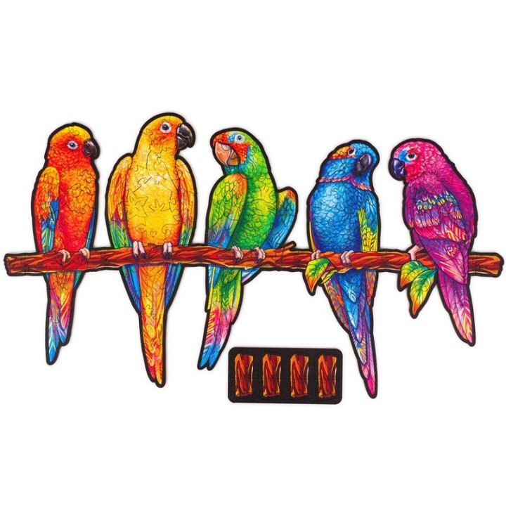 Puzle Madera Unidragon Loros 104 Piezas