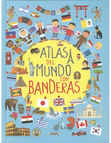 Atlas del mundo con banderas