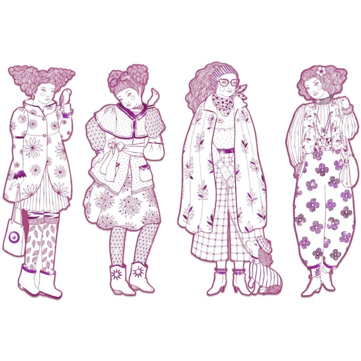 Figuras para colorear Rosemary y sus amigas