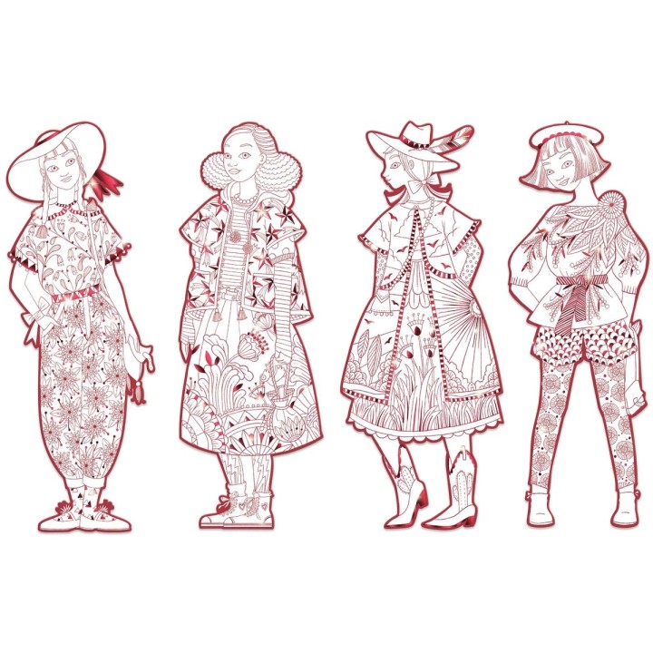 Figuras para colorear Fiodor y sus amigas