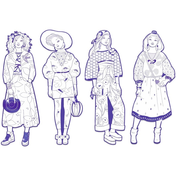 Figuras para colorear Zaho y sus amigas
