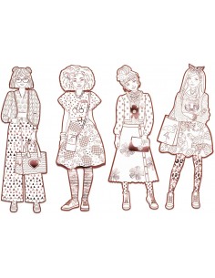 Figuras para colorear Nina y sus amigas 2