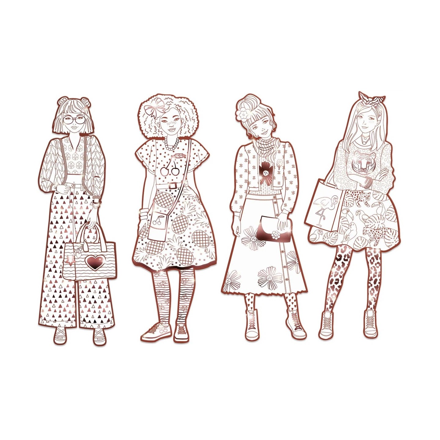 Figuras para colorear Nina y sus amigas