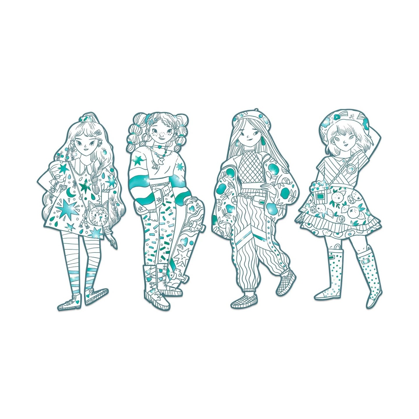Figuras para colorear Angèle y sus amigas