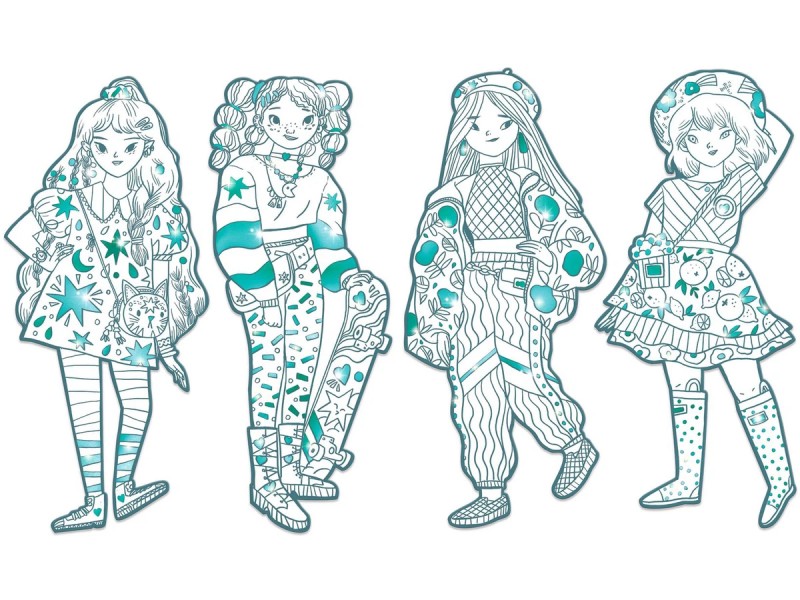 Figuras para colorear Angèle y sus amigas