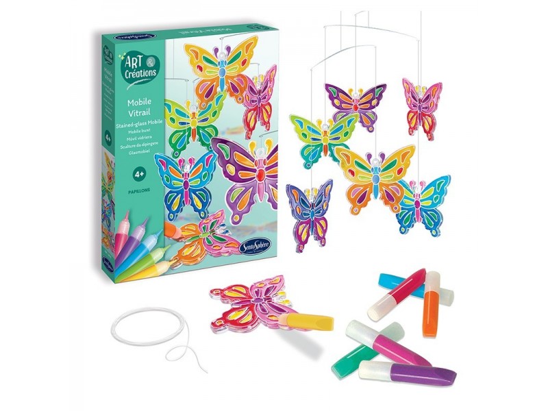 Arte y Creacion - Móvil Vidriera Mariposas