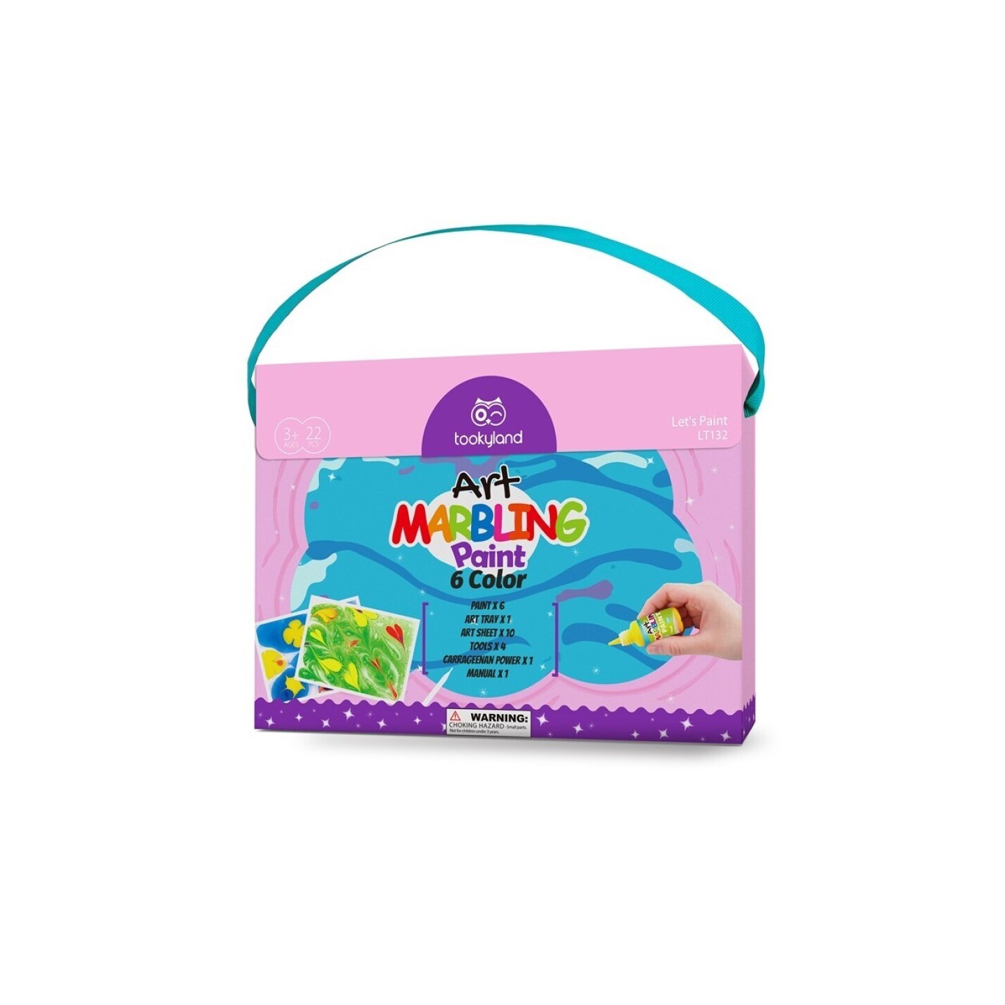 Kit 6 Pinturas Sobre Agua 'Marbling'