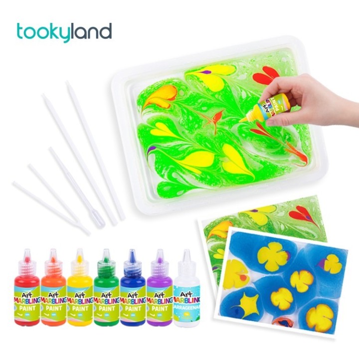 Kit 6 Pinturas Sobre Agua 'Marbling'