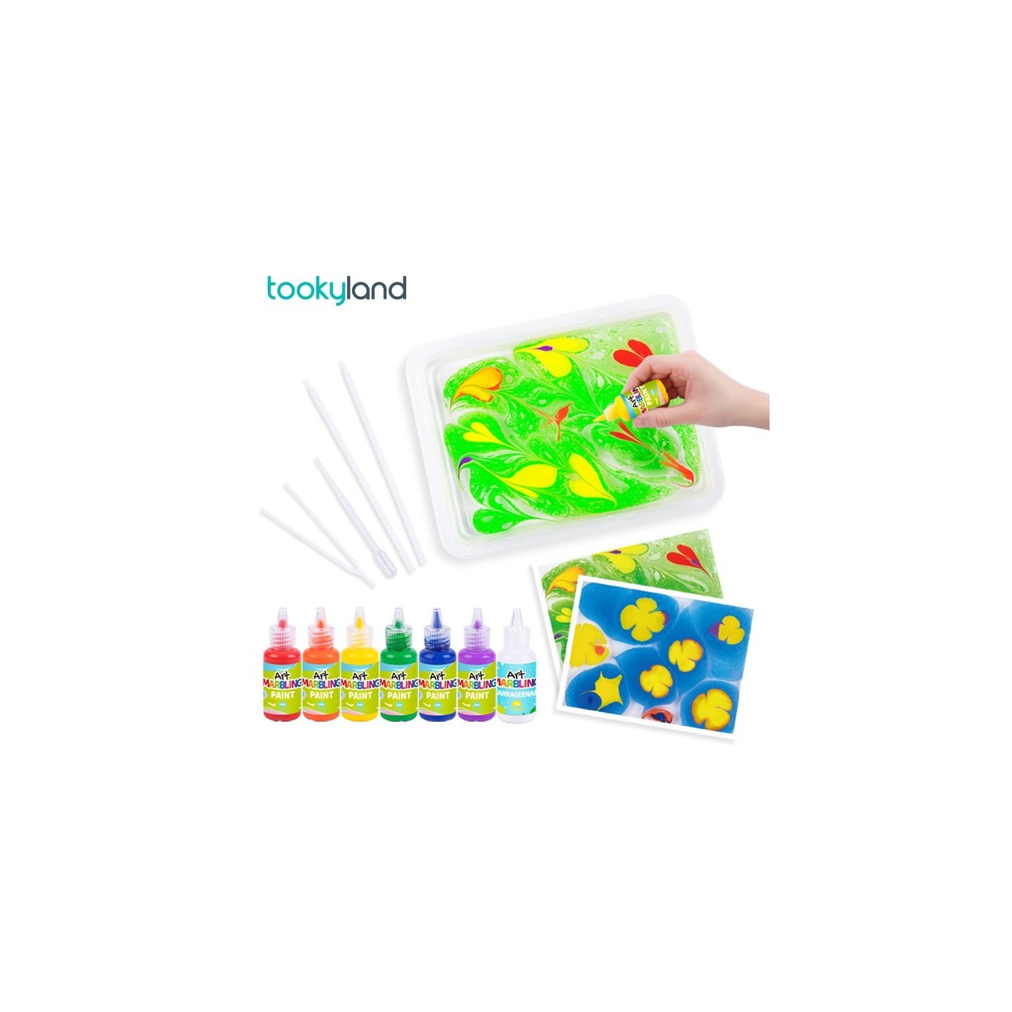 Kit 6 Pinturas Sobre Agua 'Marbling'