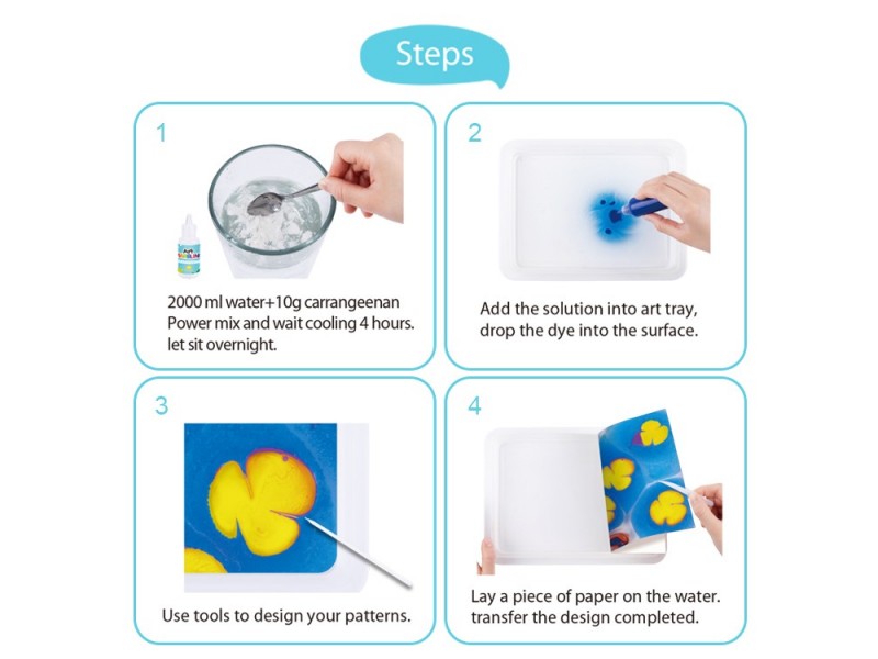 Kit 6 Pinturas Sobre Agua 'Marbling'