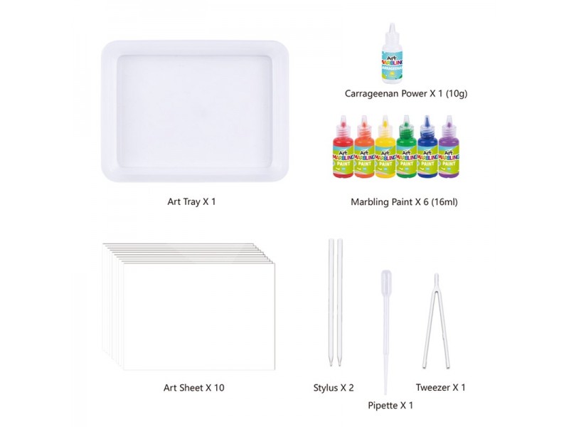 Kit 6 Pinturas Sobre Agua 'Marbling'