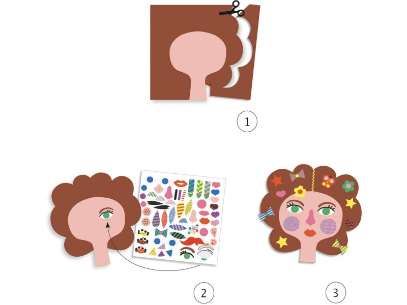 Crear con pegatinas - Peluquería