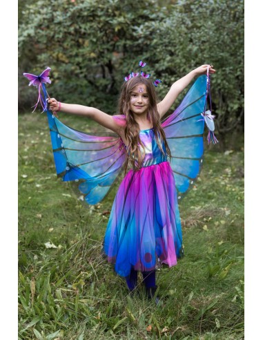 Vestido Mariposa Twirl Azul con Alas