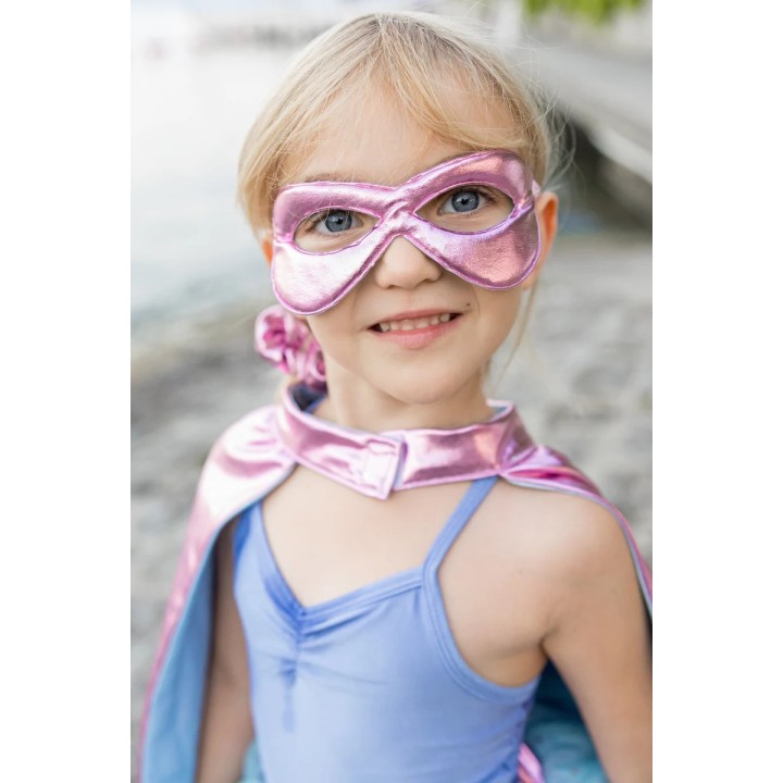 Disfraz Superheroína Rosa Metalico/Celeste 4-6 Años