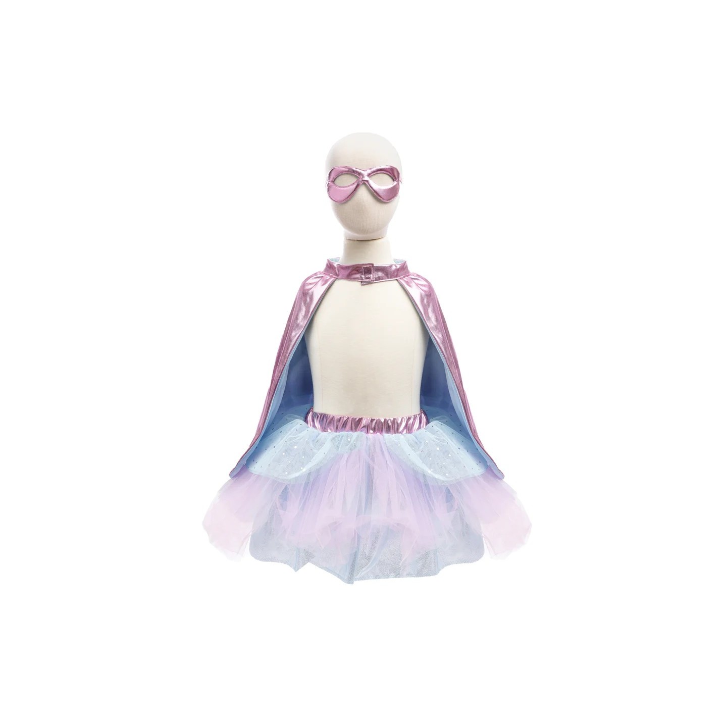 Disfraz Superheroína Rosa Metalico/Celeste 4-6 Años