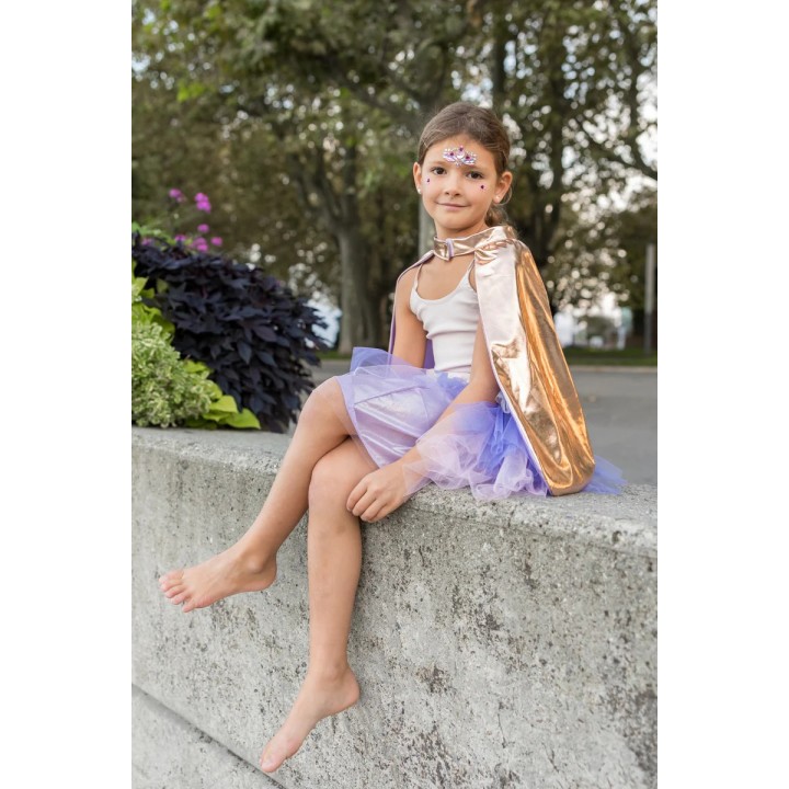 Disfraz Superheroína Dorado/Lila 4-6 Años