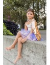 Disfraz Superheroína Dorado/Lila 4-6 Años