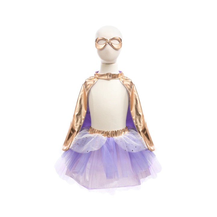 Disfraz Superheroína Dorado/Lila 4-6 Años