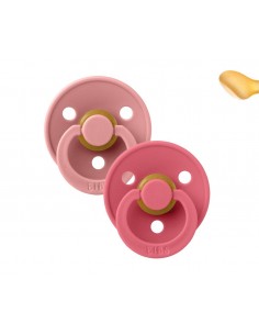 Chupetes BIBS Colour Pack 2 Anatómicas Dusty Pink/Coral