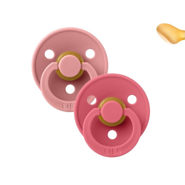 Chupetes BIBS Colour Pack 2 Anatómicas Dusty Pink/Coral