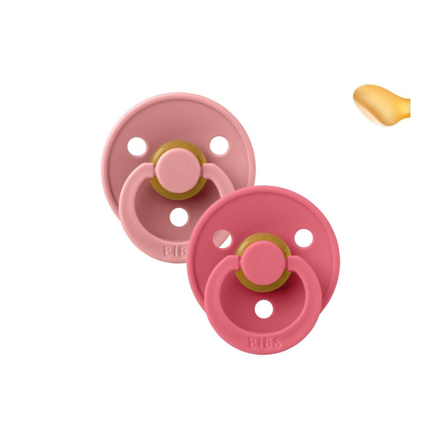 Chupetes BIBS Colour Pack 2 Anatómicas Dusty Pink/Coral