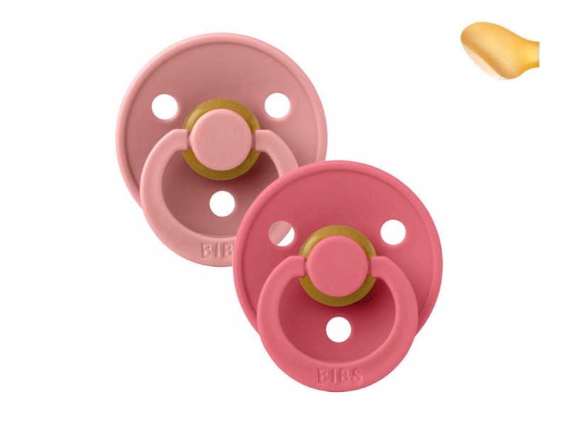 Chupetes BIBS Colour Pack 2 Anatómicas Dusty Pink/Coral