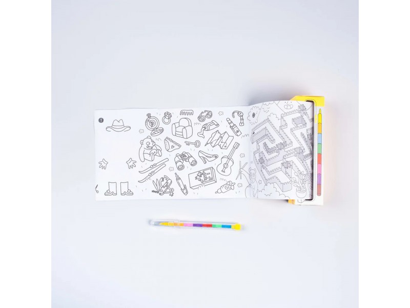 Set Bolsillo Colorear + 8 Pinturas Atlas