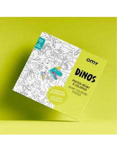 Poster XL para colorear Dinos