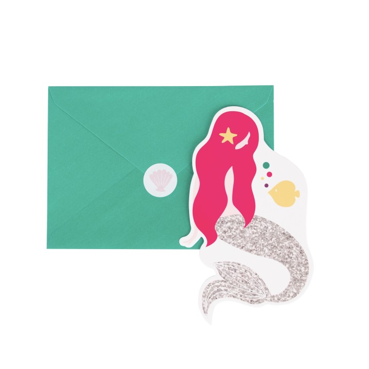 Pack 8 Invitaciones Sirenas