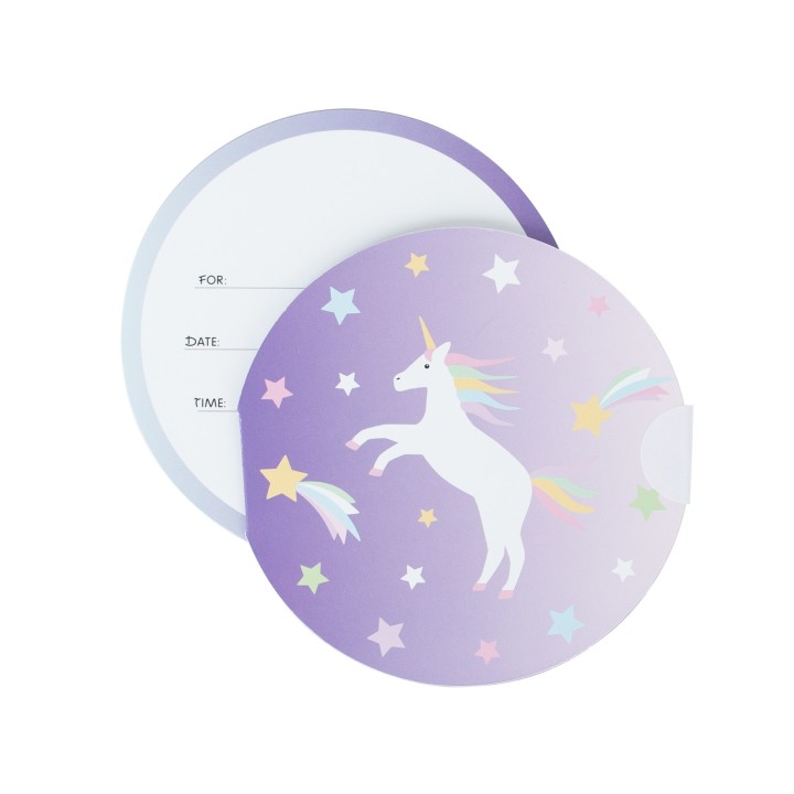 Pack 8 Invitaciones Unicornios