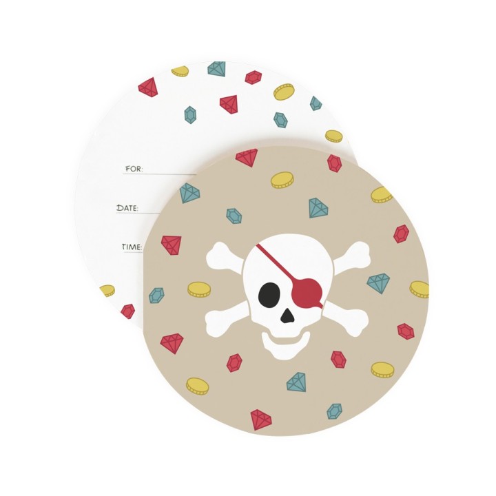 Pack 8 Invitaciones Piratas