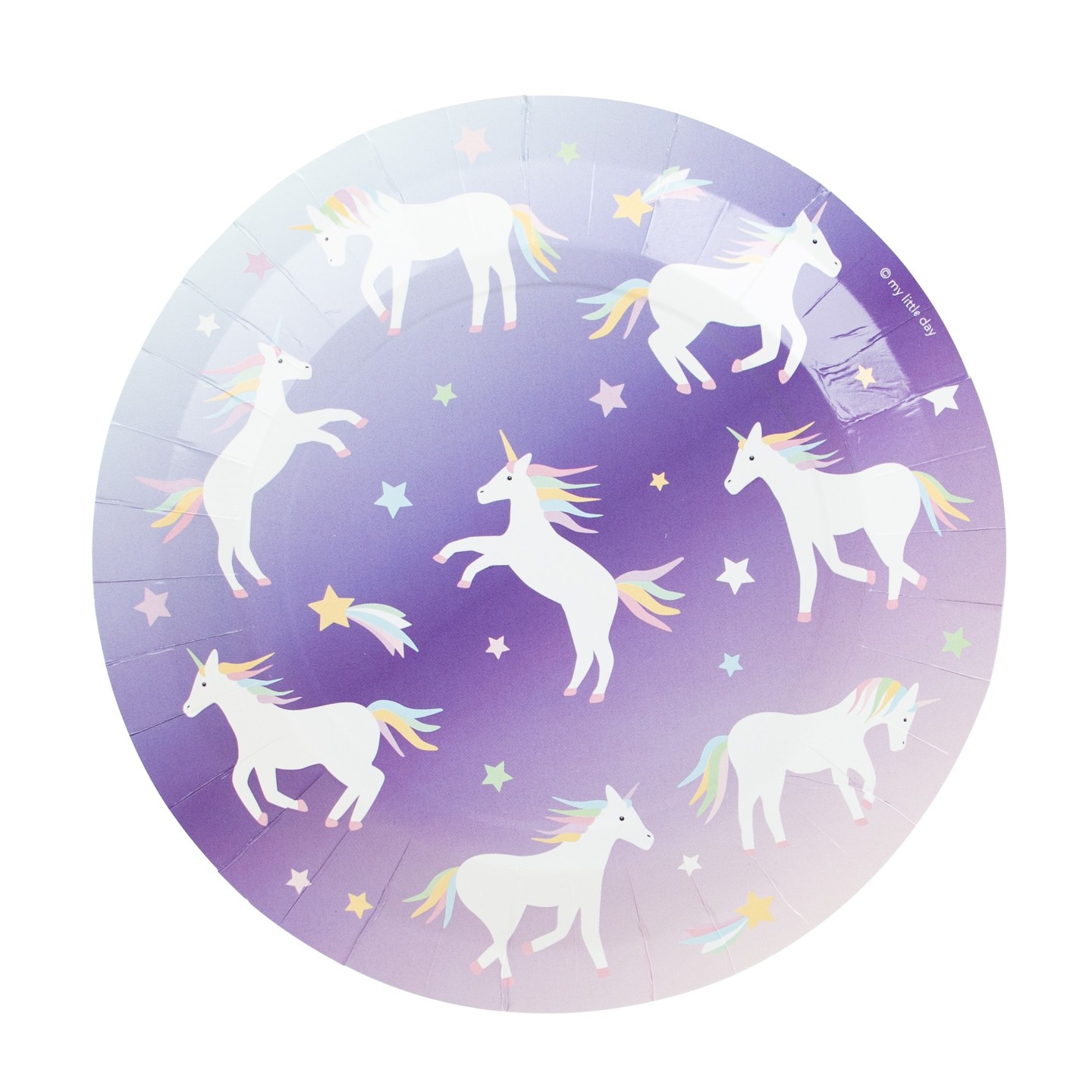 Pack 8 Platos de Papel Unicornios
