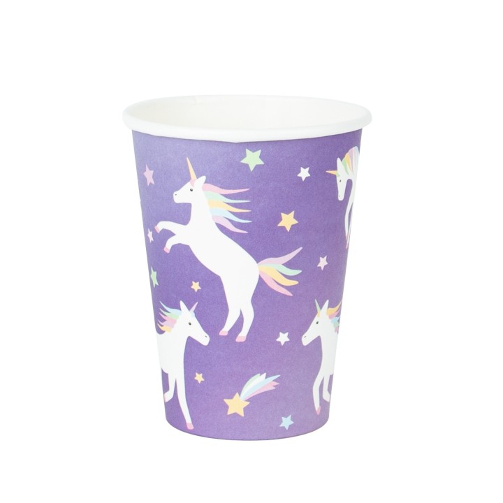 Pack 8 Vasos de Papel Unicornios