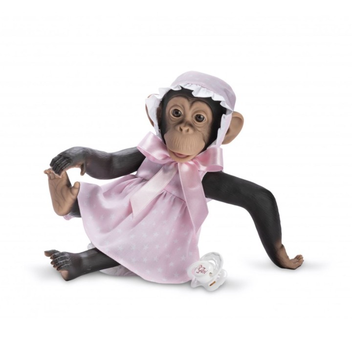 Lola La Chimpancé Vestido Rosa Estrellas Blancas