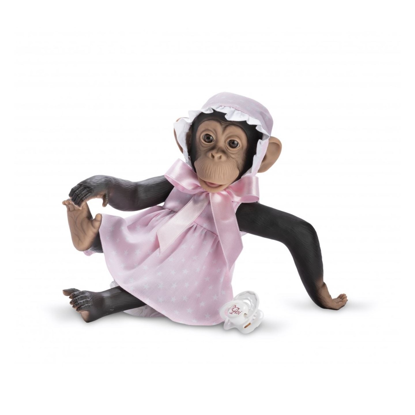 Lola La Chimpancé Vestido Rosa Estrellas Blancas
