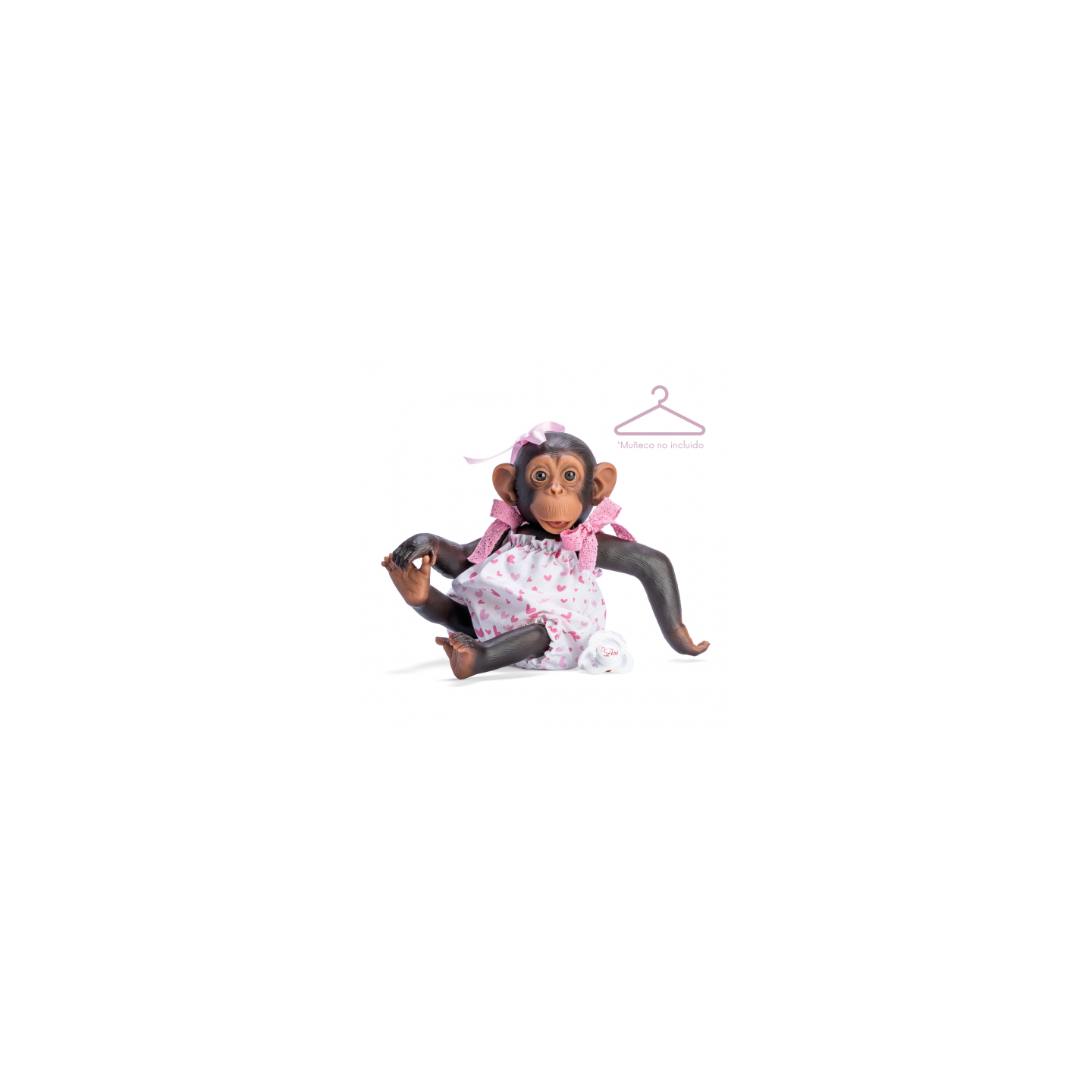 Vestido Lola La Chimpancé Pelele Corazones Lazos Rosa