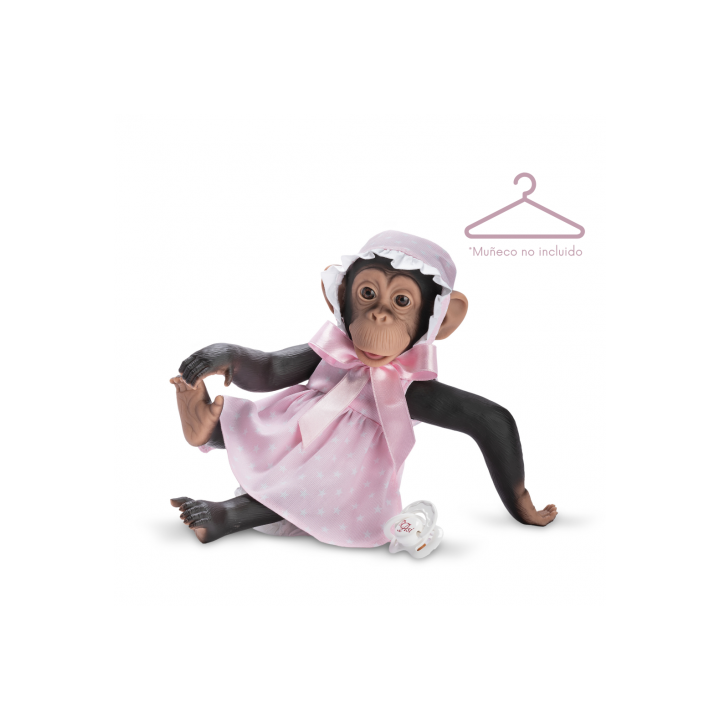 Vestido Lola La Chimpancé Rosa Estrellas Blancas